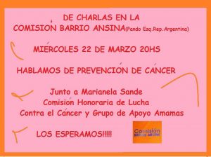 charlas en barrio ansina - prevencion de cancer