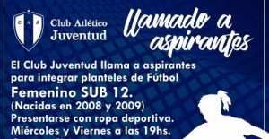 aspirantes juventud sub 12 femenino