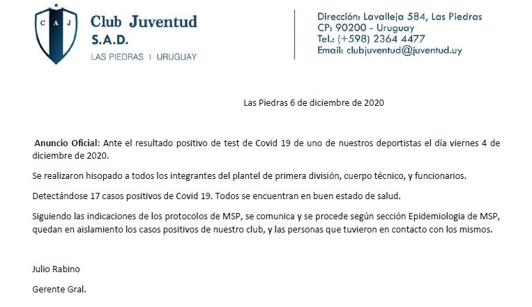 juventud - casos covid - 6-12-2020